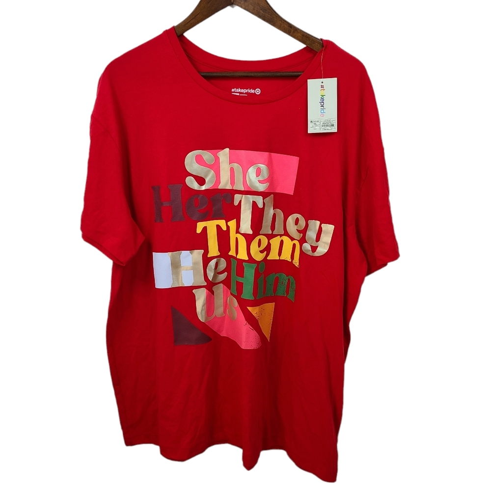 NWT Take Pride Pronouns Graphic T